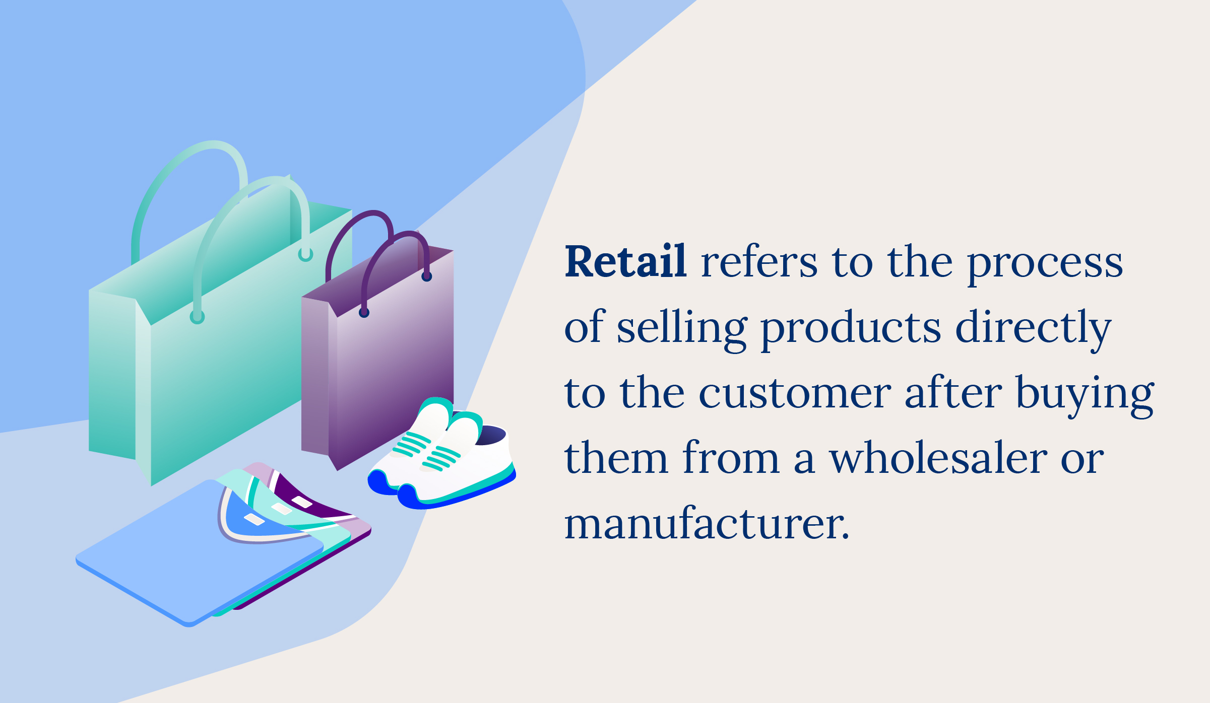 Retail definition with an image depicting retail goods